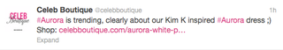 Illustration for article titled Idiotic Online 'Celeb Boutique' Briefly Thrilled That Aurora Was Trending